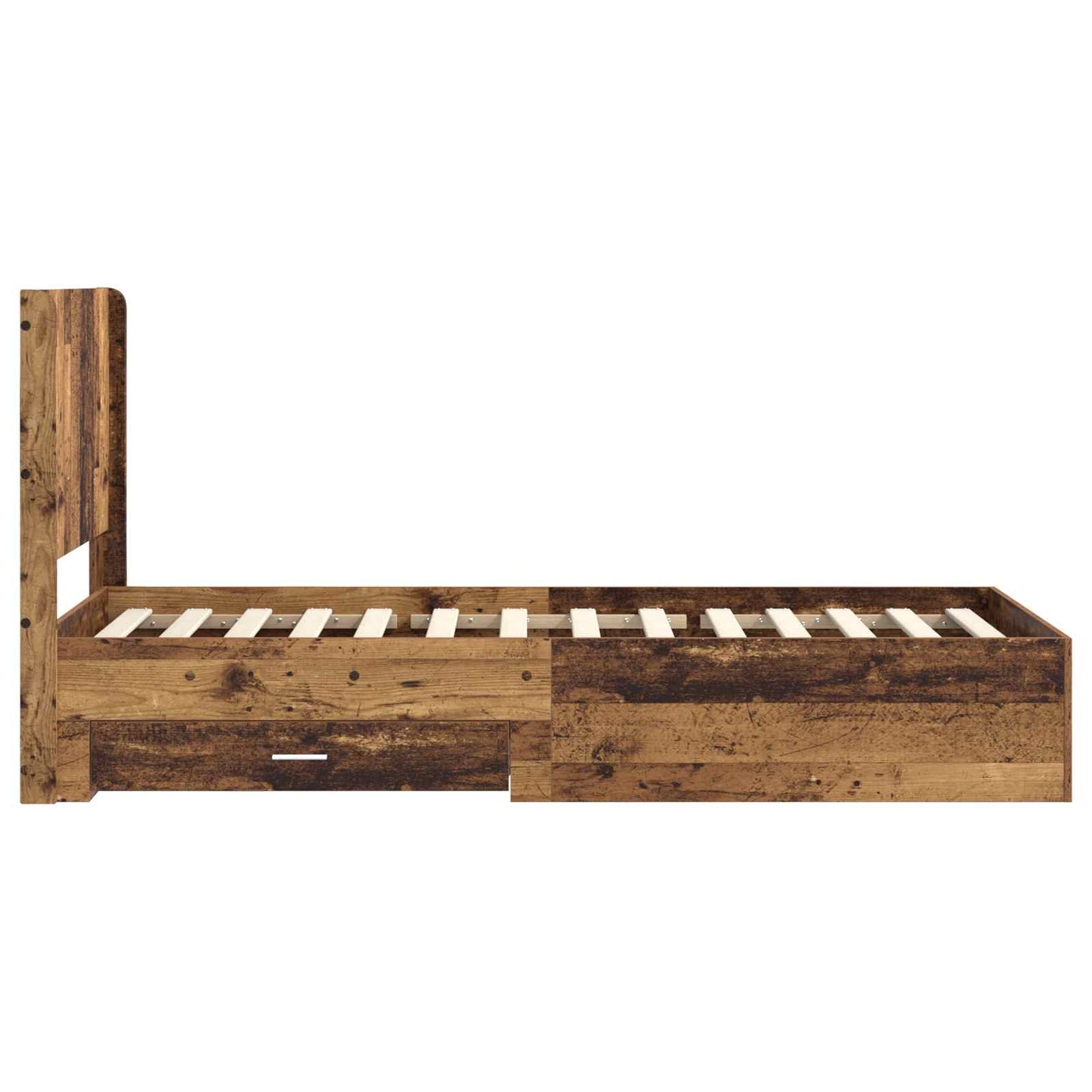 Bed Frame with Storage and Headboard Old Wood 100 x 200 cm
