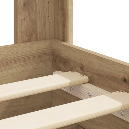 Bed Frame with Storage and Headboard Artisan Oak 100 x 200 cm