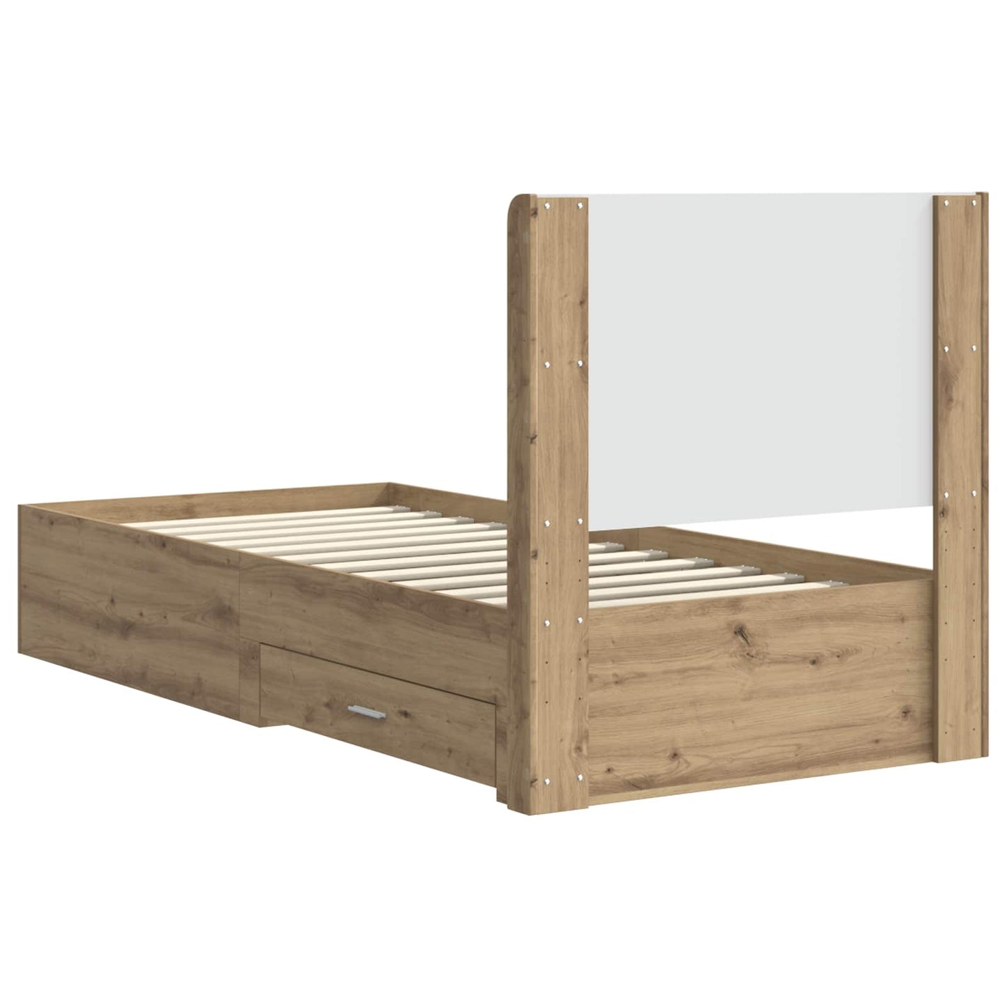 Bed Frame with Storage and Headboard Artisan Oak 100 x 200 cm