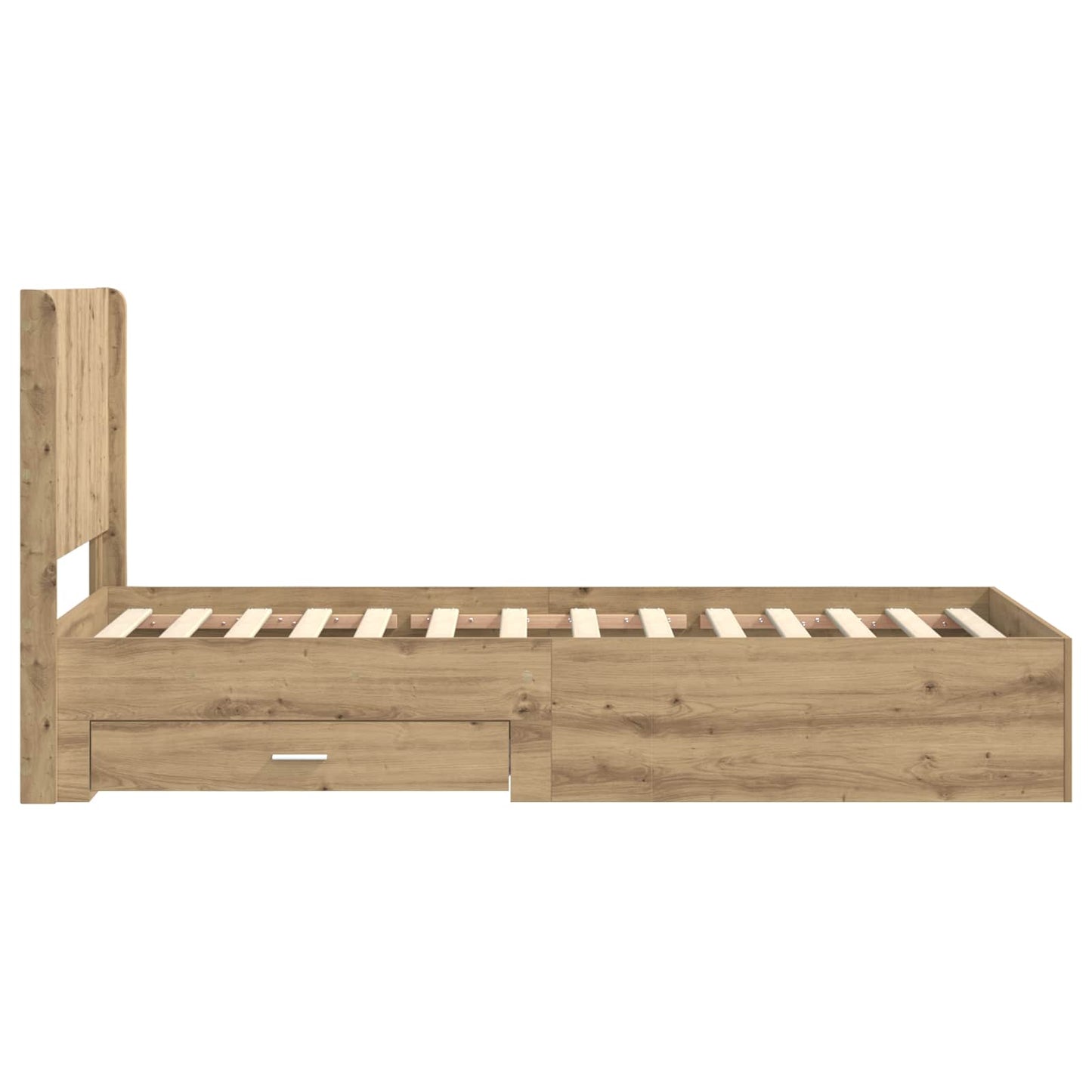 Bed Frame with Storage and Headboard Artisan Oak 100 x 200 cm