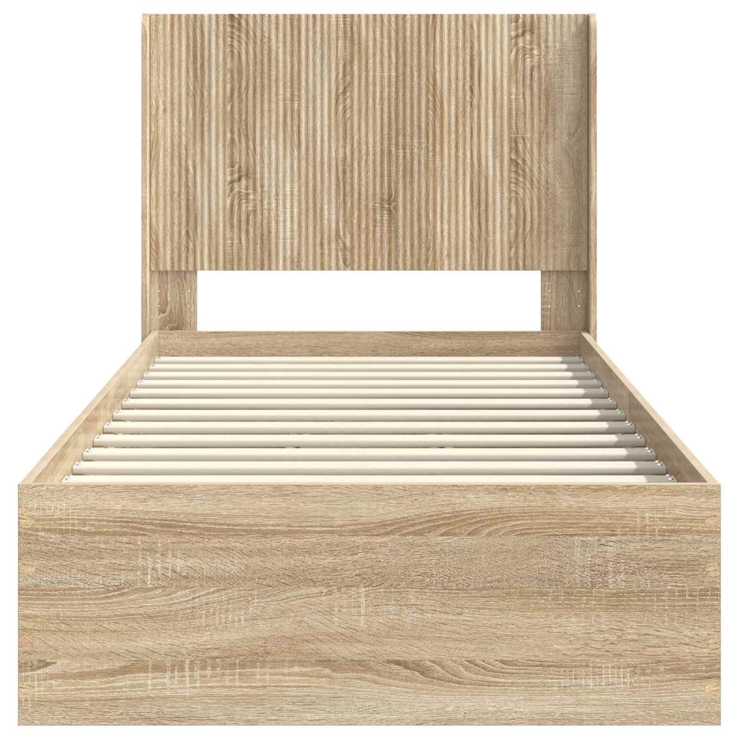 Bed Frame with Storage and Headboard Sonoma Oak Engineered Wood