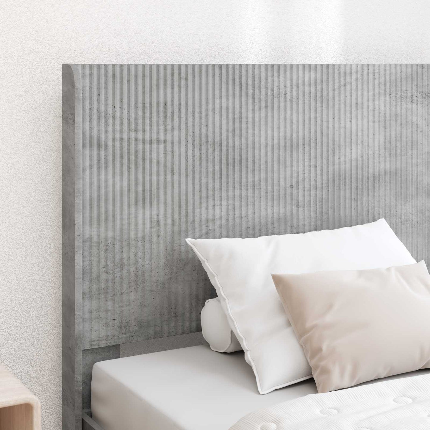 Bed Frame with Storage and Headboard Concrete Grey 90 x 200 cm