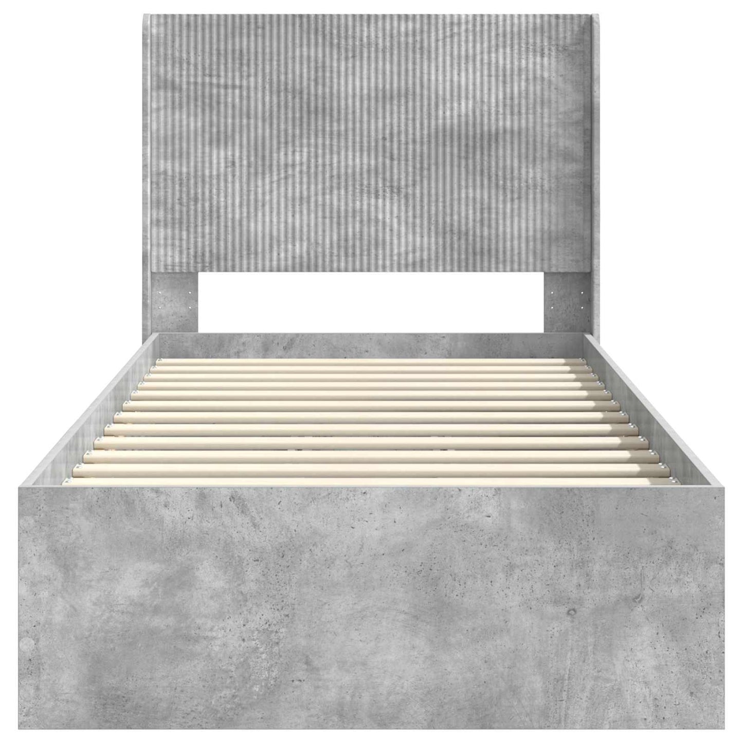 Bed Frame with Storage and Headboard Concrete Grey 90 x 200 cm
