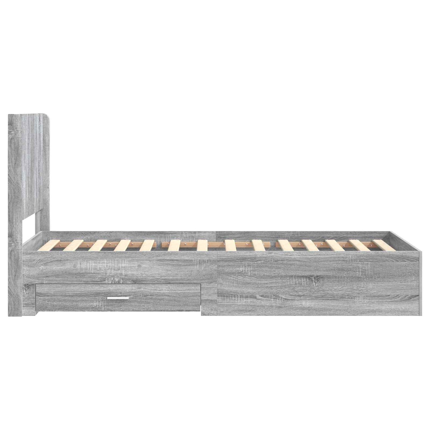 Bed Frame with Storage and Headboard Grey Sonoma