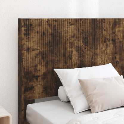 Bed Frame with Storage and Headboard Smoked Oak 90 x 190 cm