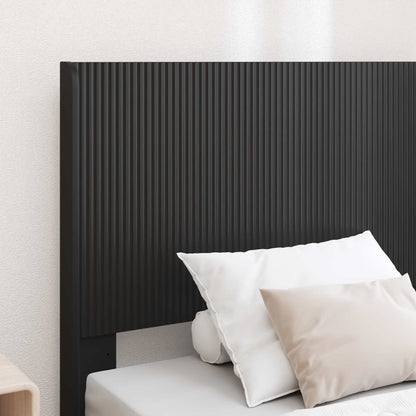 Bed Frame with Storage and Headboard Black 75 x 190 cm