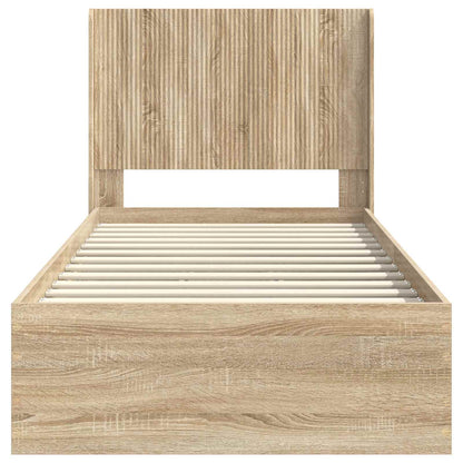 Bed Frame with Storage and Headboard Sonoma Oak 75 x 190 cm