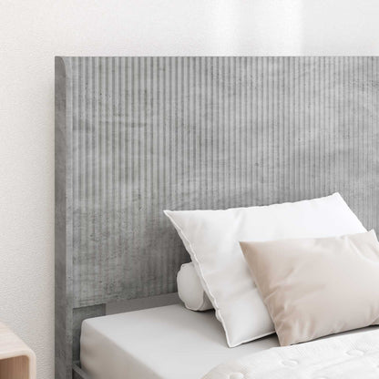 Bed Frame with Storage and Headboard Concrete Grey 75 x 190 cm