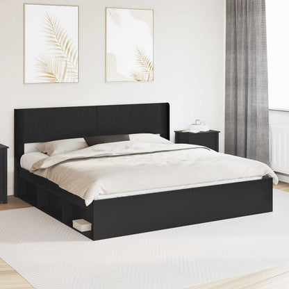 Bed Frame with Storage and Headboard 2 pcs Engineered Wood