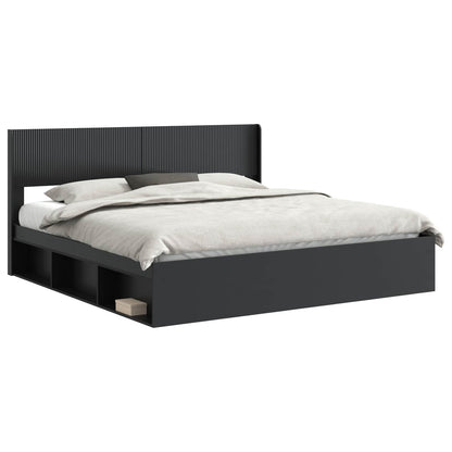 Bed Frame with Storage and Headboard 2 pcs Engineered Wood