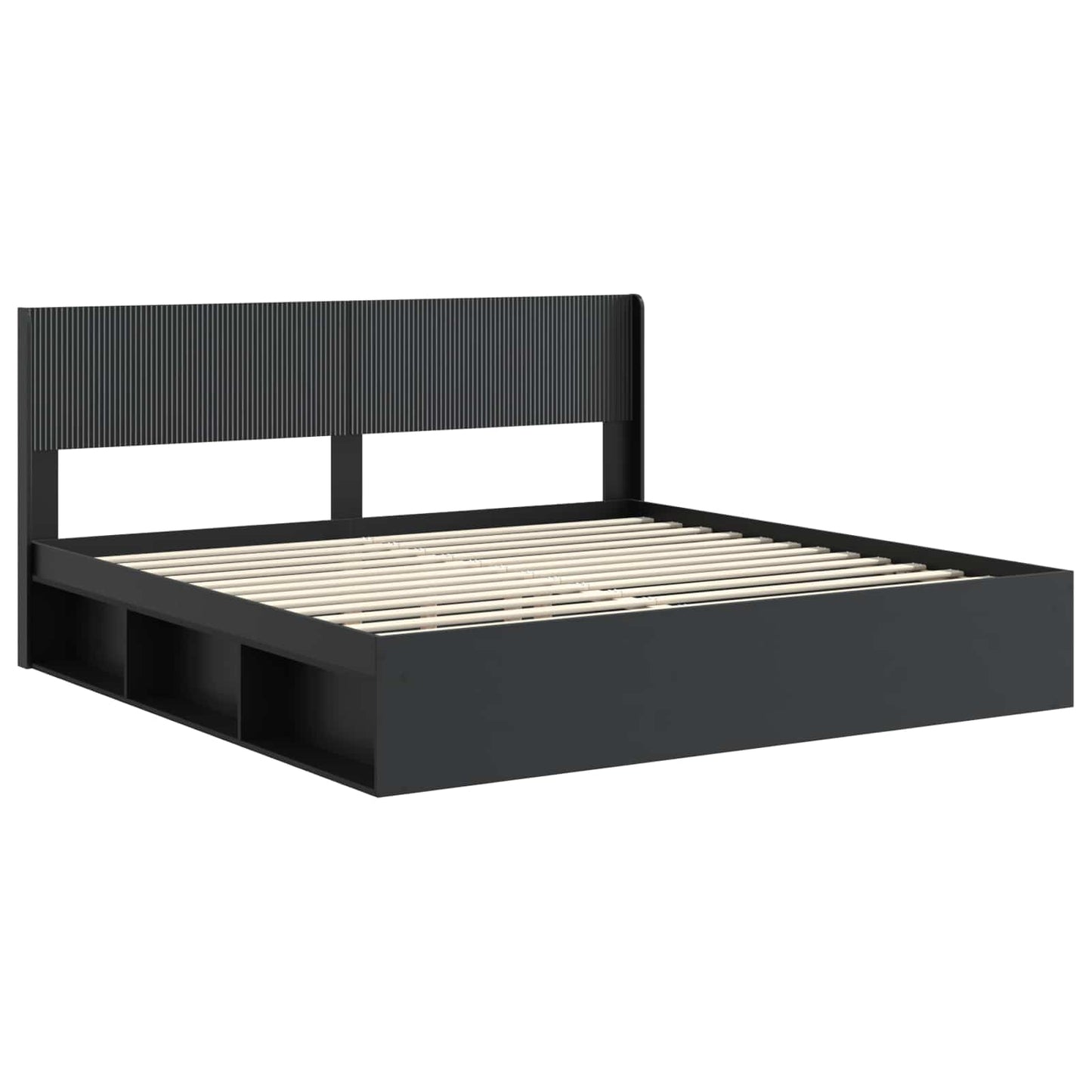 Bed Frame with Storage and Headboard 2 pcs Engineered Wood
