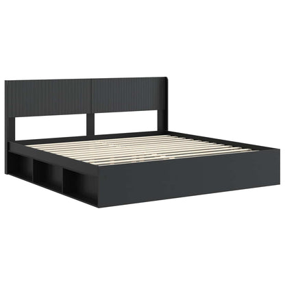 Bed Frame with Storage and Headboard 2 pcs Engineered Wood