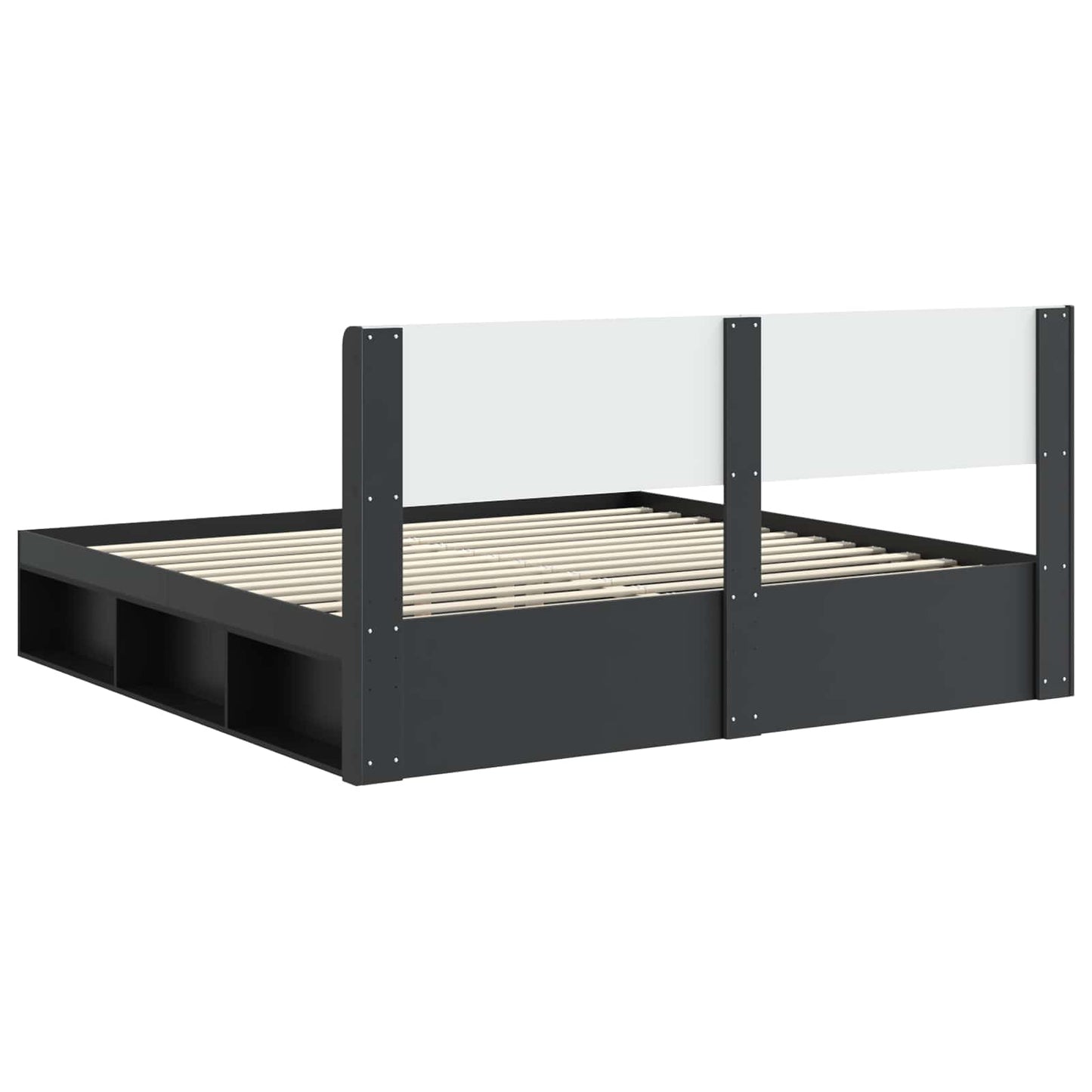 Bed Frame with Storage and Headboard 2 pcs Engineered Wood