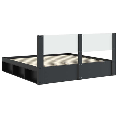 Bed Frame with Storage and Headboard 2 pcs Engineered Wood