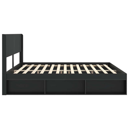 Bed Frame with Storage and Headboard 2 pcs Engineered Wood