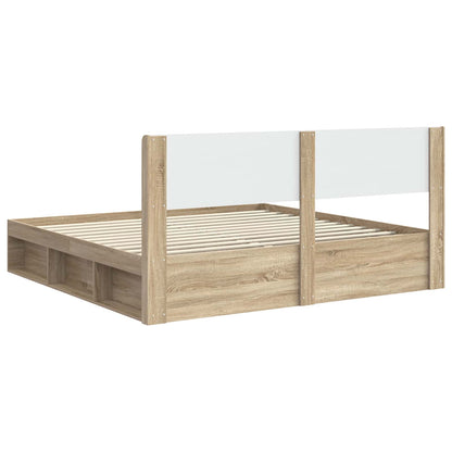 Bed Frame with Storage and Headboard 2 pcs Engineered Wood