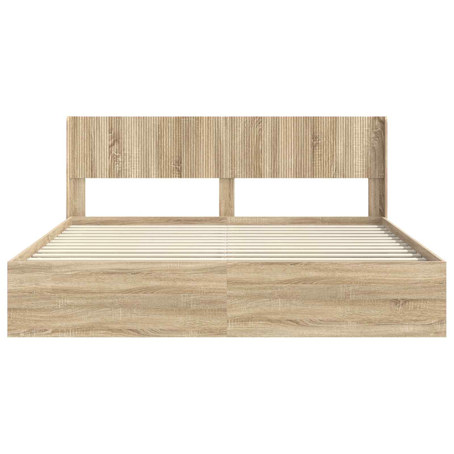 Bed Frame with Storage and Headboard 2 pcs Engineered Wood