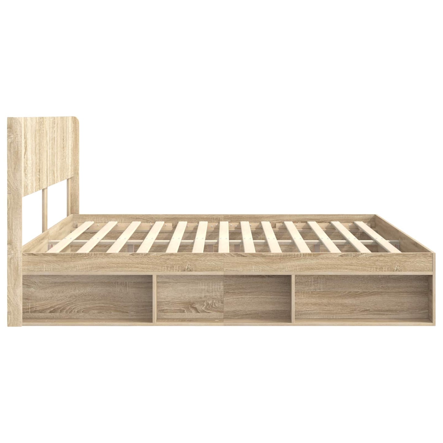 Bed Frame with Storage and Headboard 2 pcs Engineered Wood