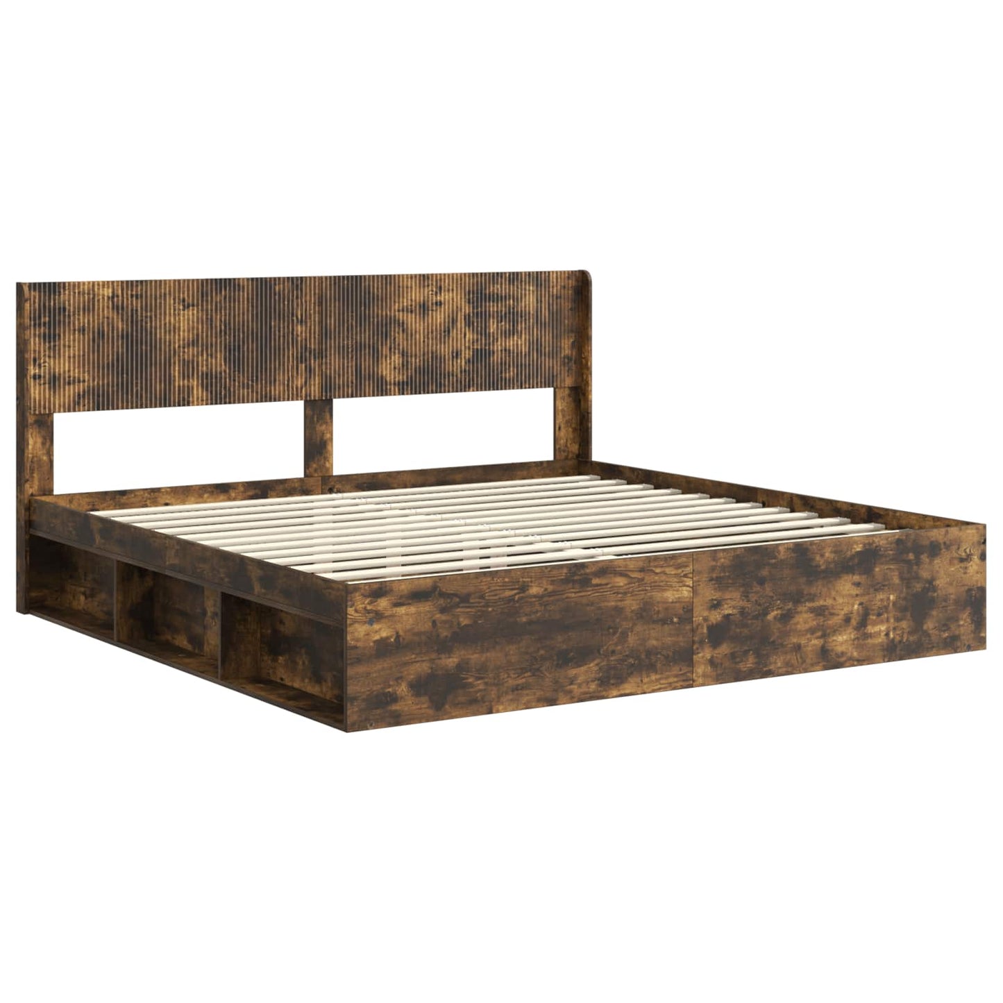 Bed Frame with Storage and Headboard 2 pcs Engineered Wood