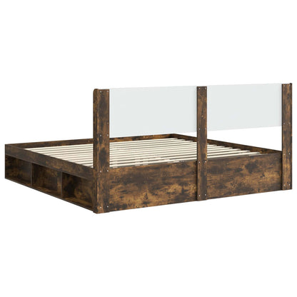 Bed Frame with Storage and Headboard 2 pcs Engineered Wood