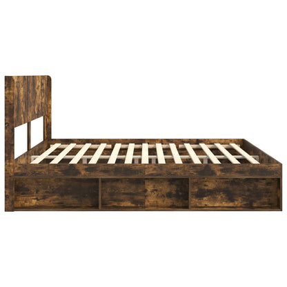 Bed Frame with Storage and Headboard 2 pcs Engineered Wood