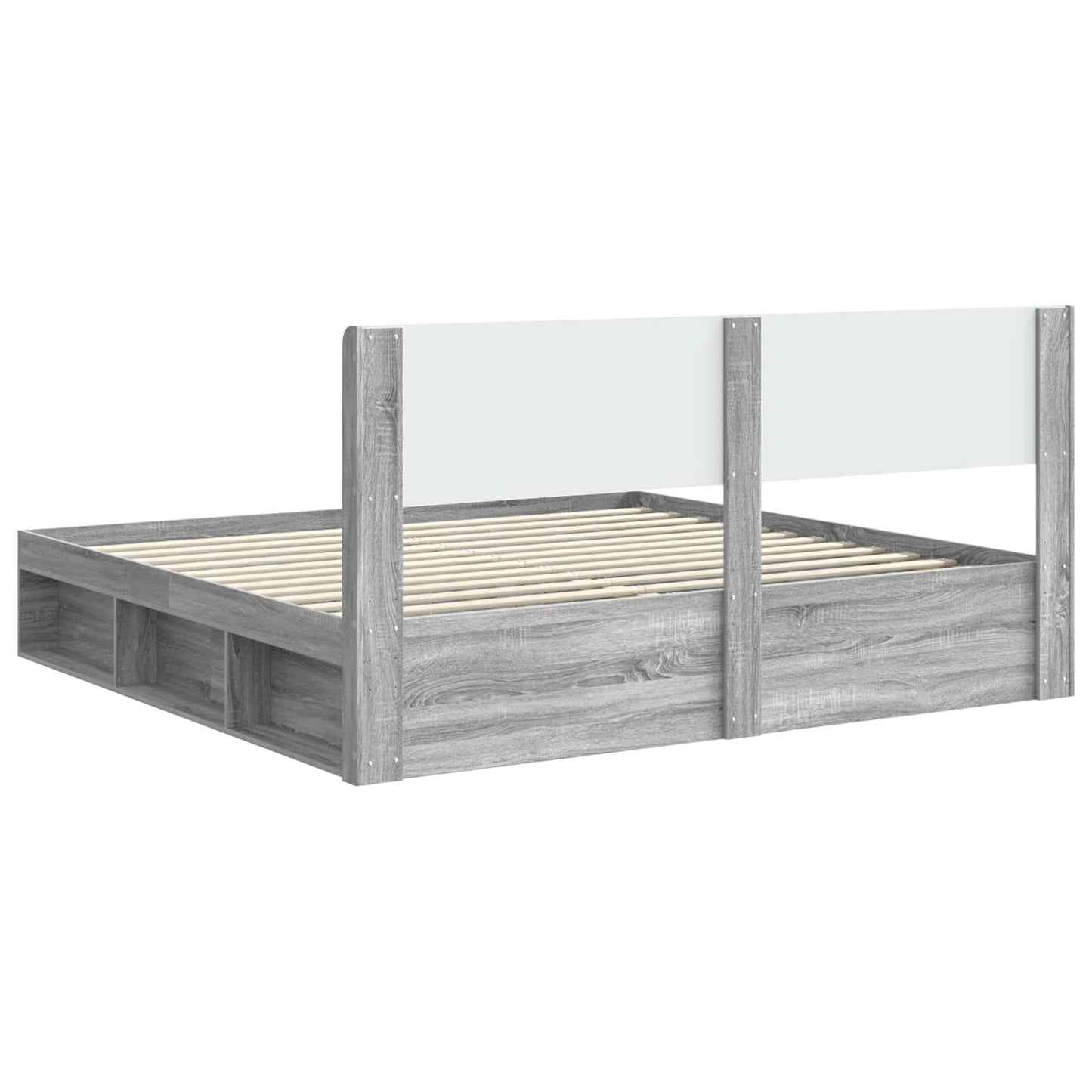 Bed Frame with Storage and Headboard 2 pcs Engineered Wood