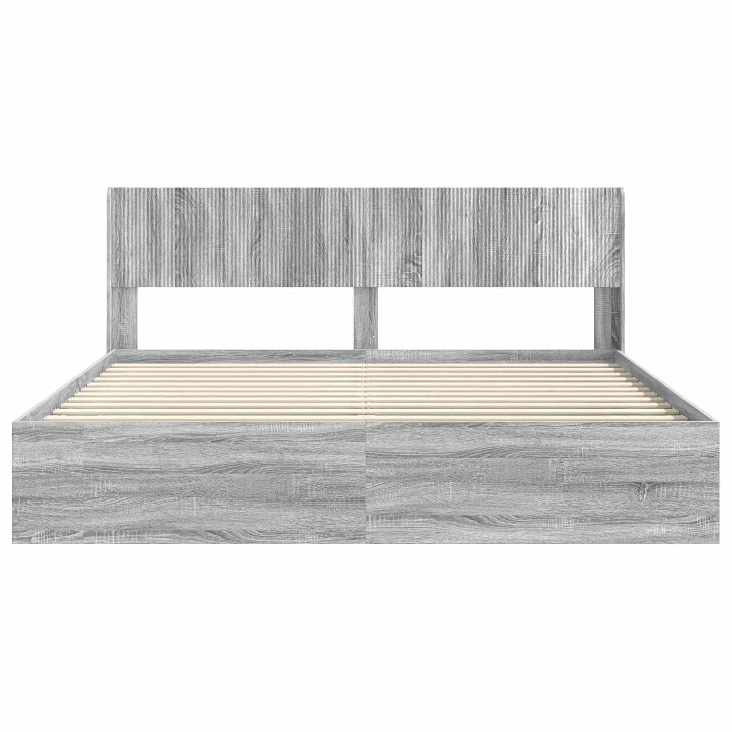 Bed Frame with Storage and Headboard 2 pcs Engineered Wood