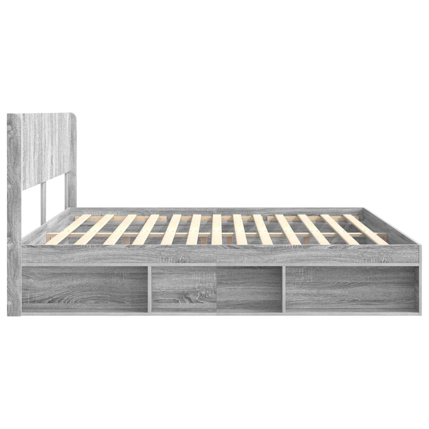 Bed Frame with Storage and Headboard 2 pcs Engineered Wood