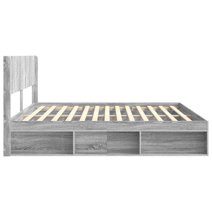 Bed Frame with Storage and Headboard 2 pcs Engineered Wood