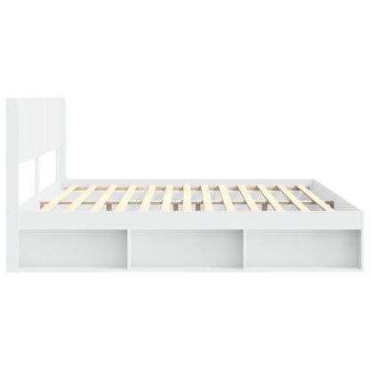 Bed Frame with Storage and Headboard White 180 x 200 cm