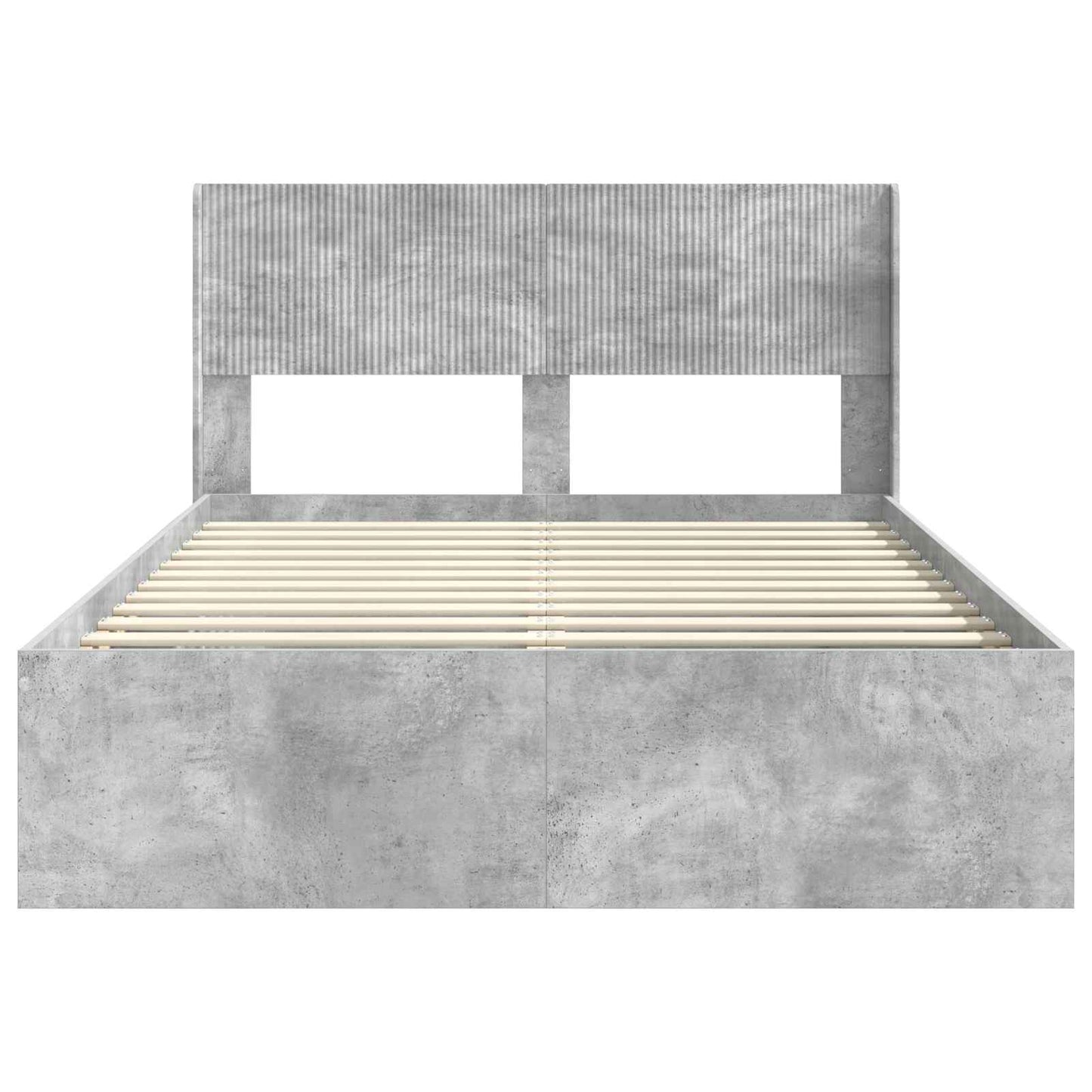 Bed Frame with Storage and Headboard Concrete Grey 160 x 200 cm