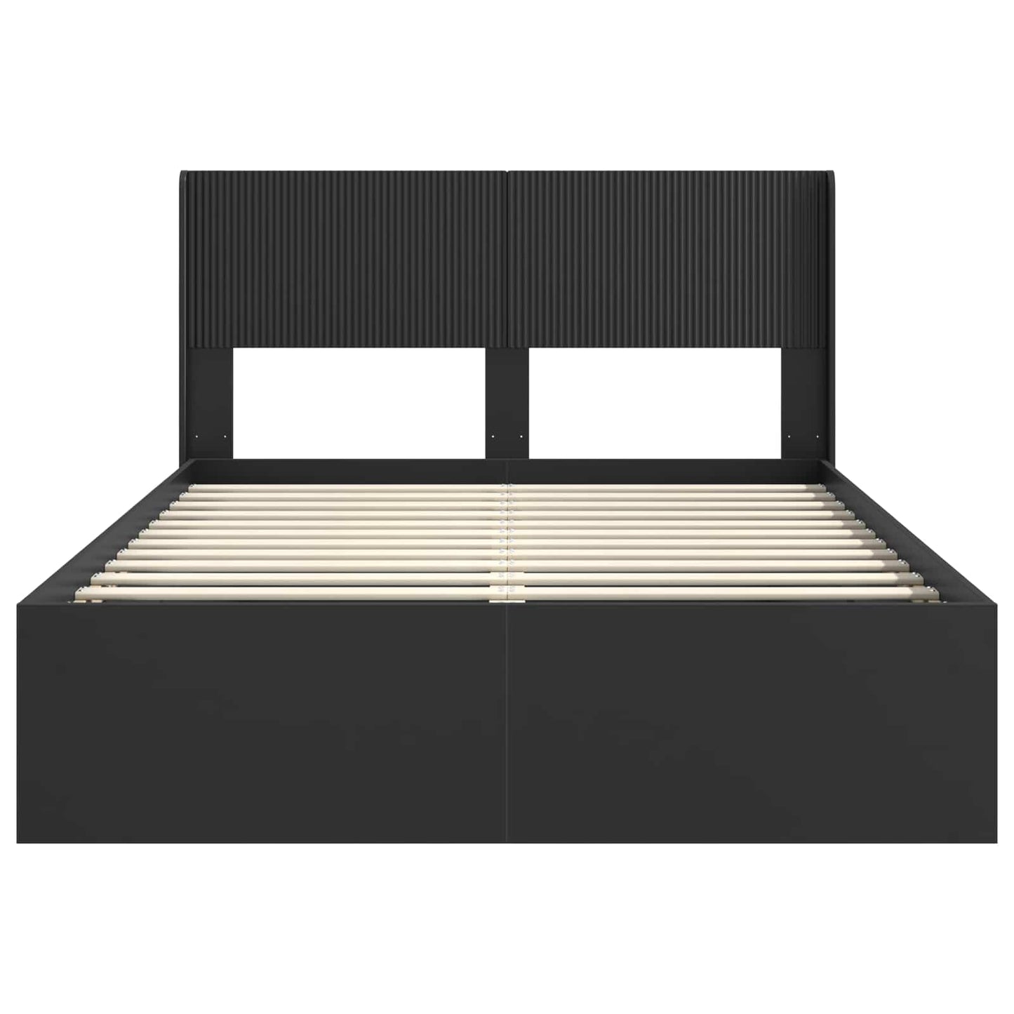 Bed Frame with Storage and Headboard Black 150 x 200 cm