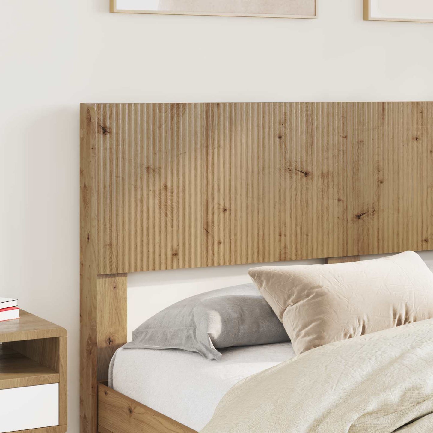 Bed Frame with Storage and Headboard Artisan Oak 140 x 190 cm