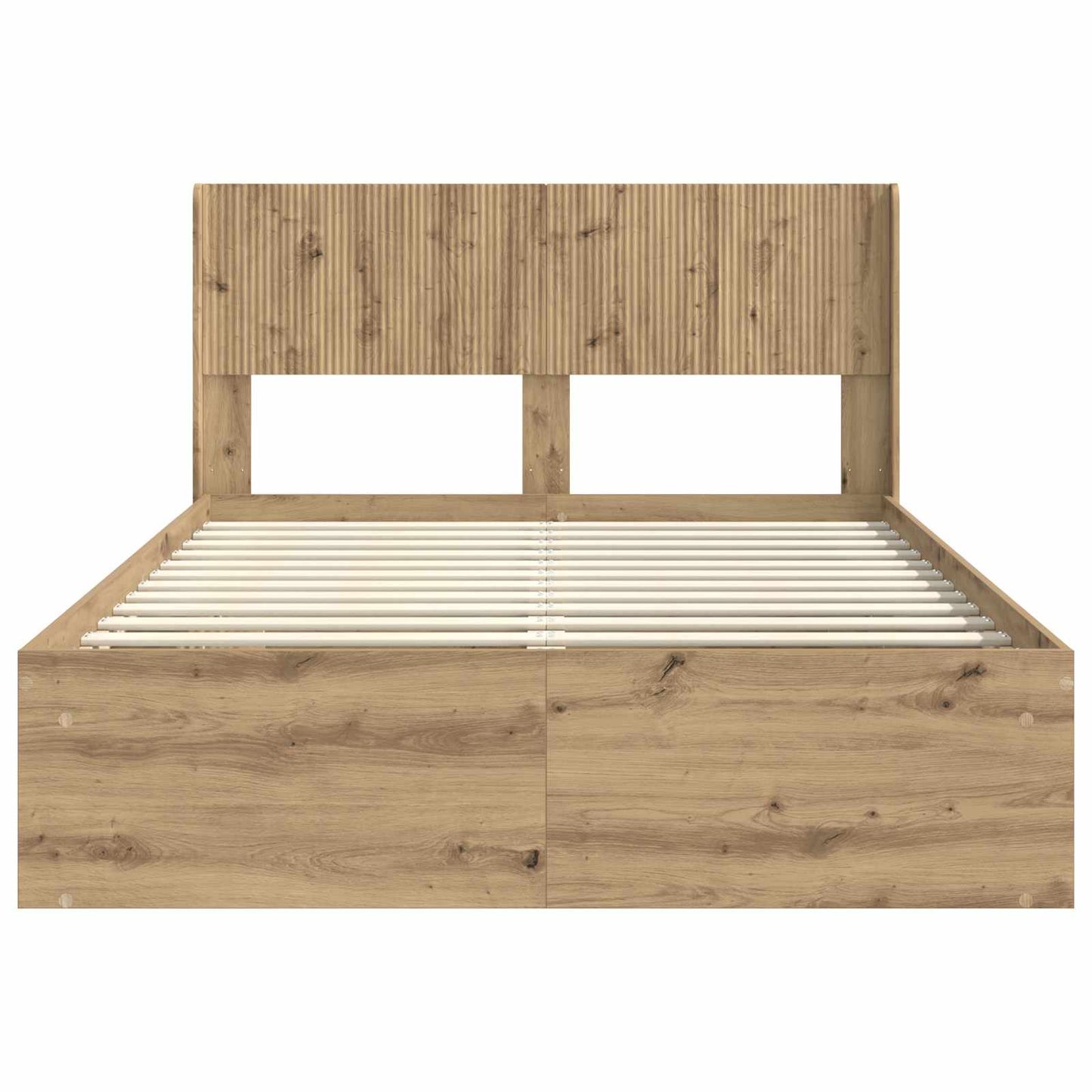 Bed Frame with Storage and Headboard Artisan Oak 140 x 190 cm