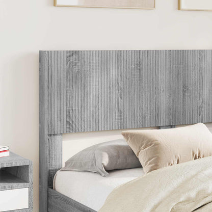 Bed Frame with Storage and Headboard Grey Sonoma 135 x 190 cm