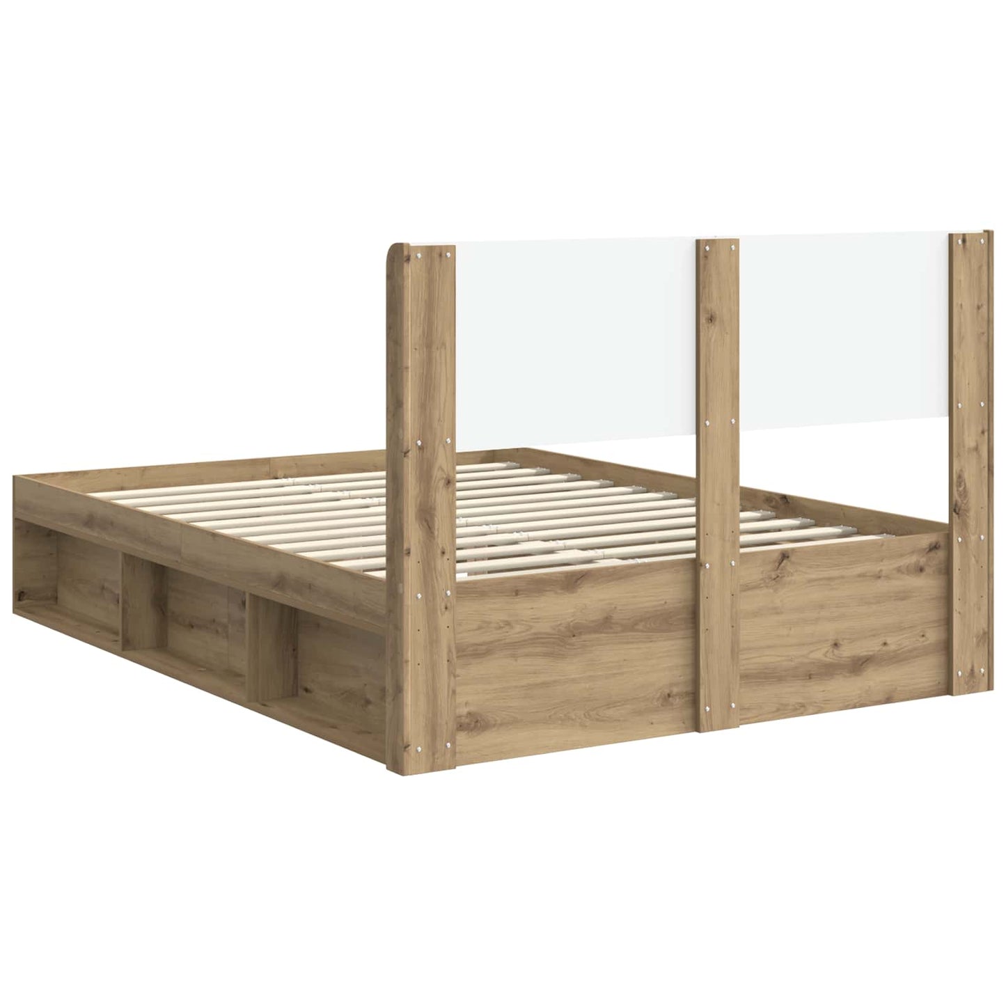 Bed Frame with Storage and Headboard Artisan Oak 120 x 200 cm