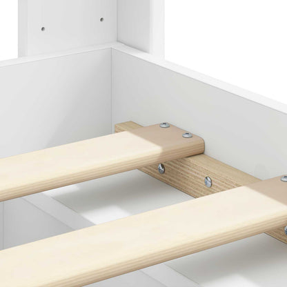 Bed Frame with Storage and Headboard White 120 x 190 cm