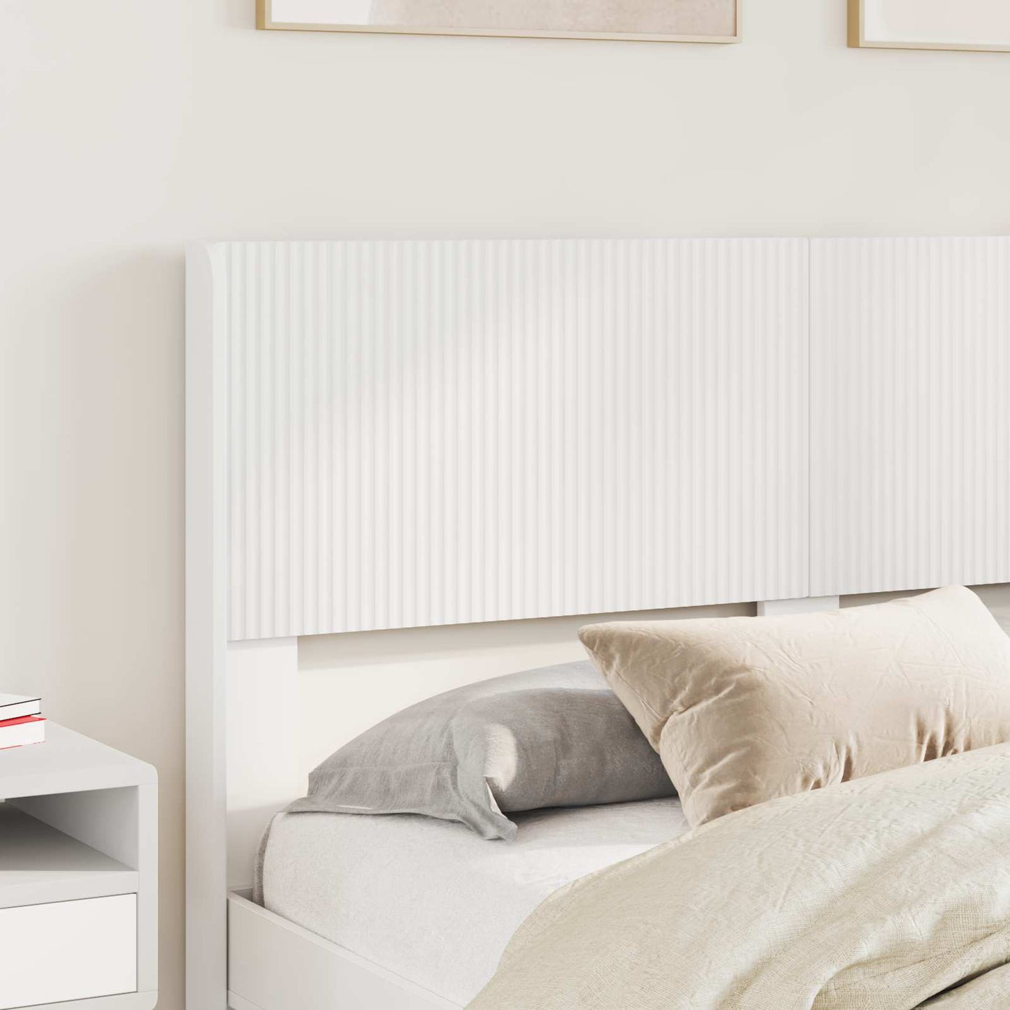 Bed Frame with Storage and Headboard White 120 x 190 cm