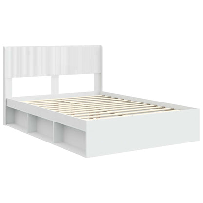 Bed Frame with Storage and Headboard White 120 x 190 cm