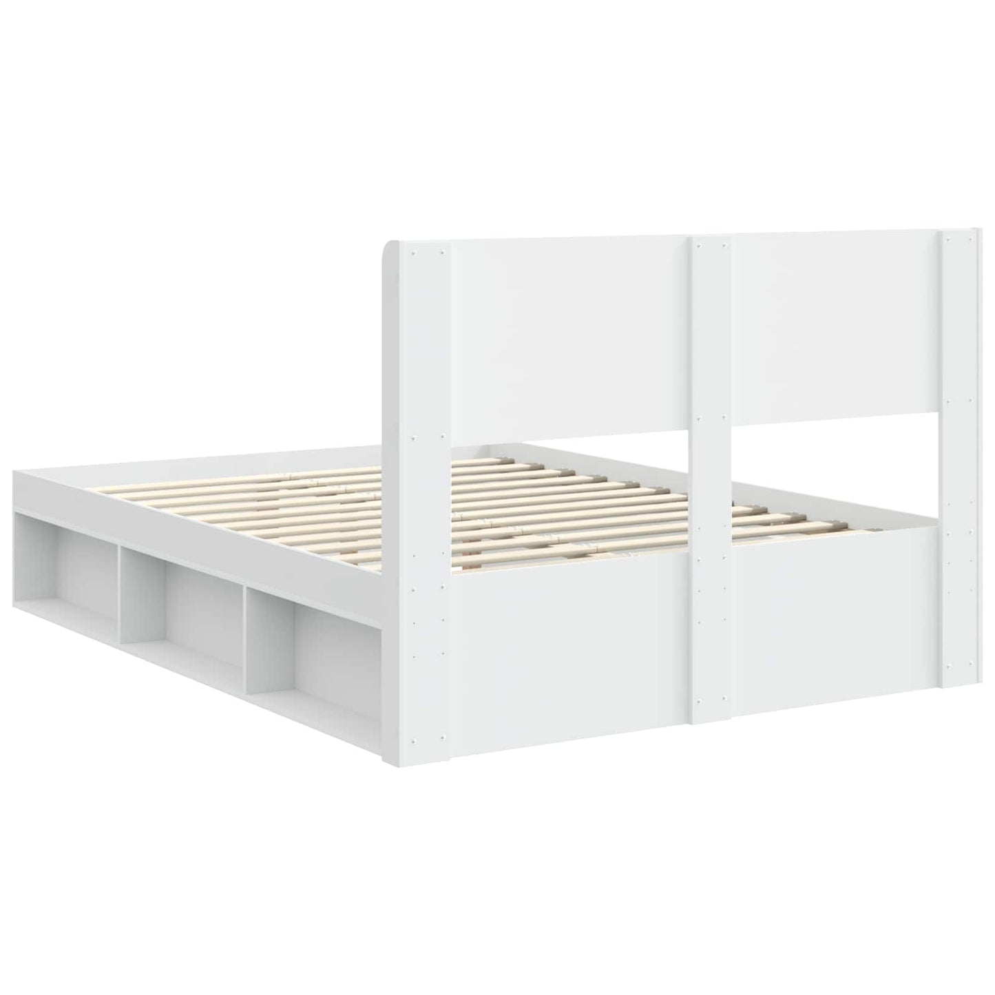 Bed Frame with Storage and Headboard White 120 x 190 cm