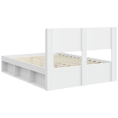 Bed Frame with Storage and Headboard White 120 x 190 cm
