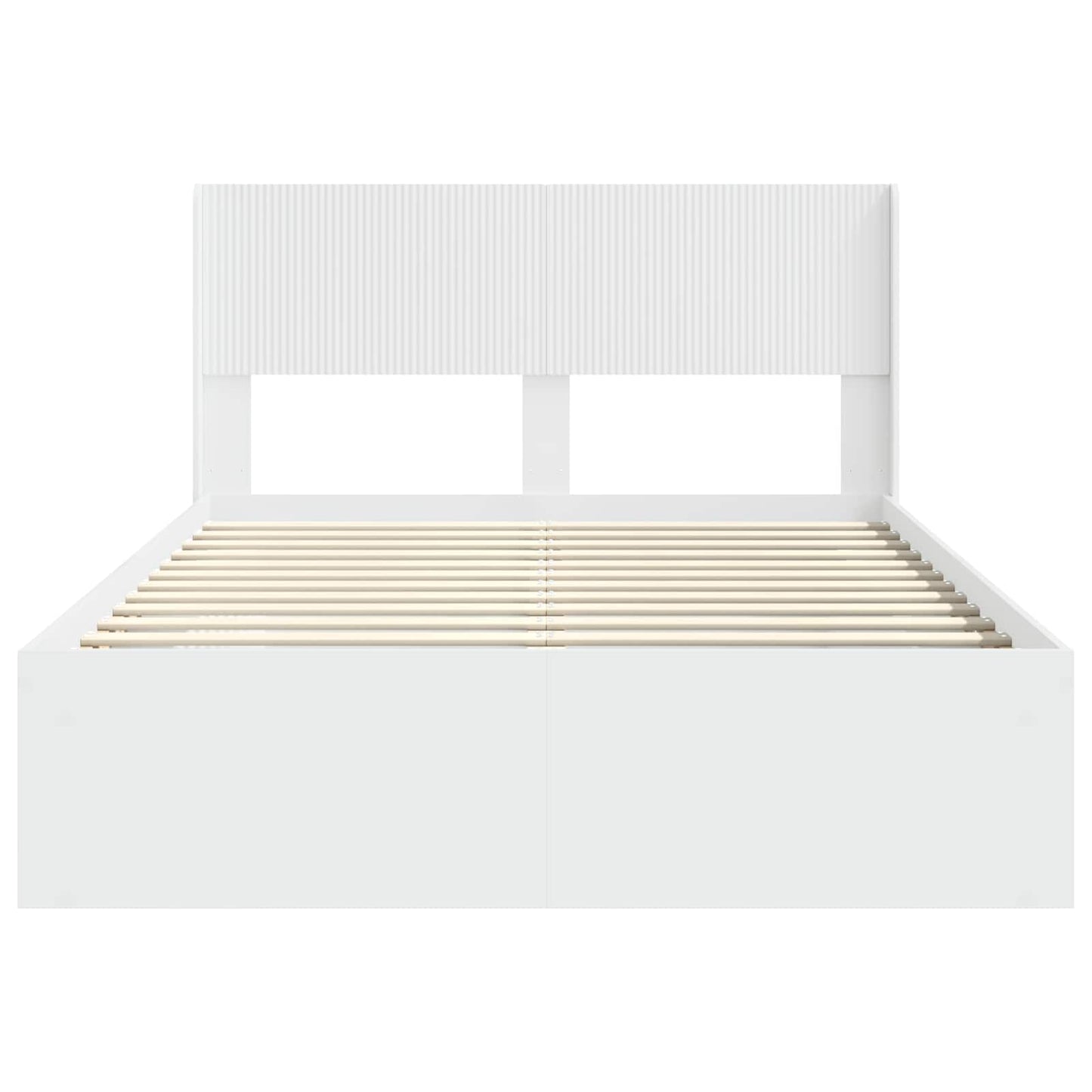 Bed Frame with Storage and Headboard White 120 x 190 cm