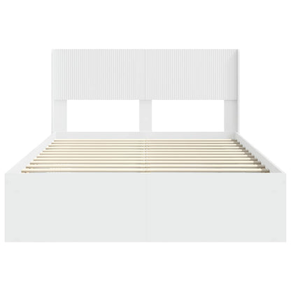 Bed Frame with Storage and Headboard White 120 x 190 cm