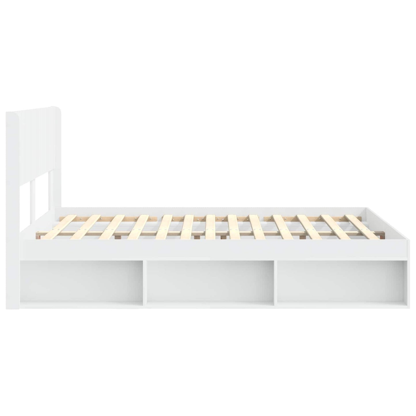 Bed Frame with Storage and Headboard White 120 x 190 cm