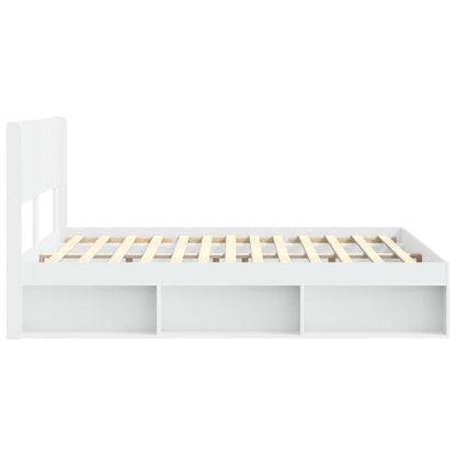 Bed Frame with Storage and Headboard White 120 x 190 cm