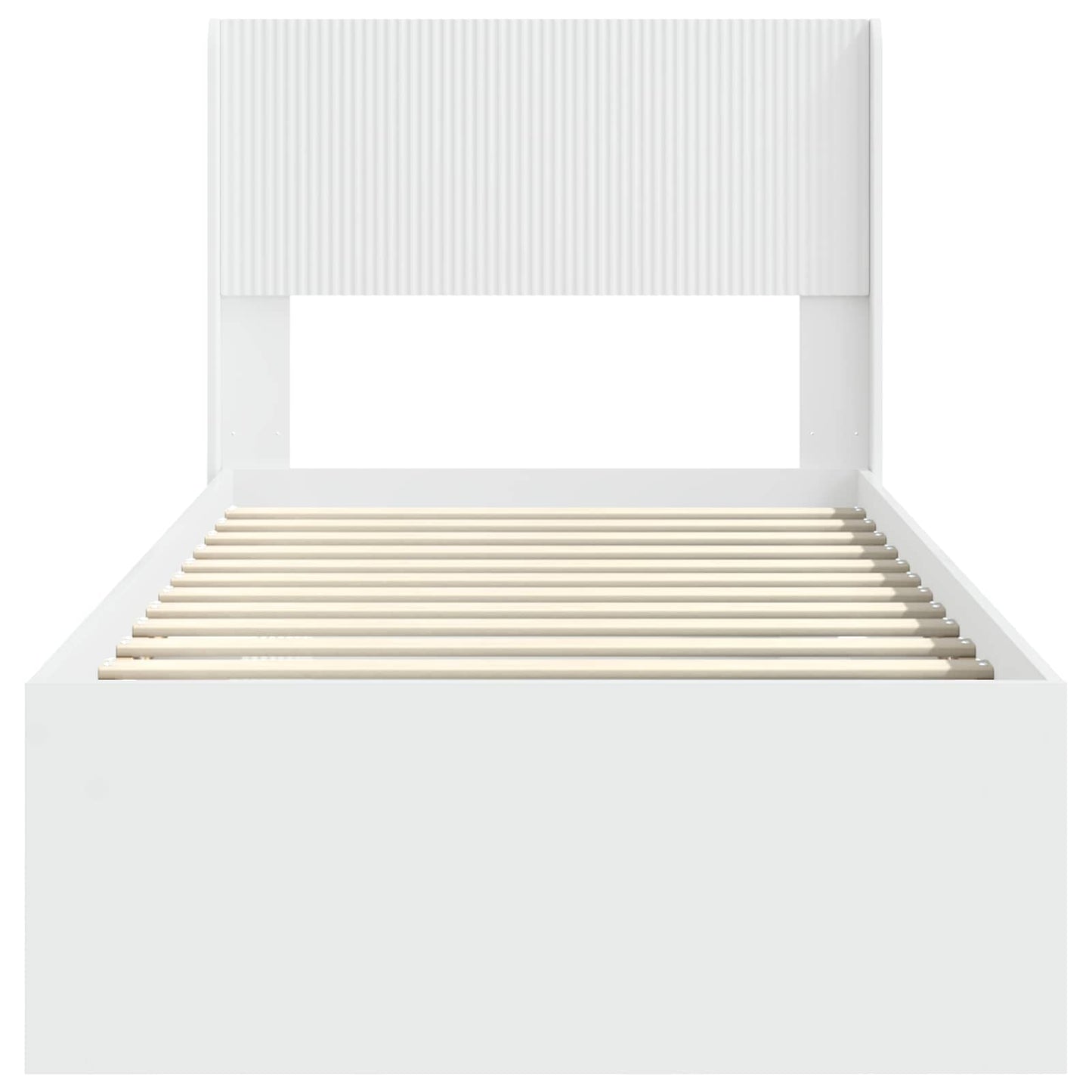 Bed Frame with Storage and Headboard White 100 x 200 cm
