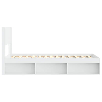 Bed Frame with Storage and Headboard White 100 x 200 cm