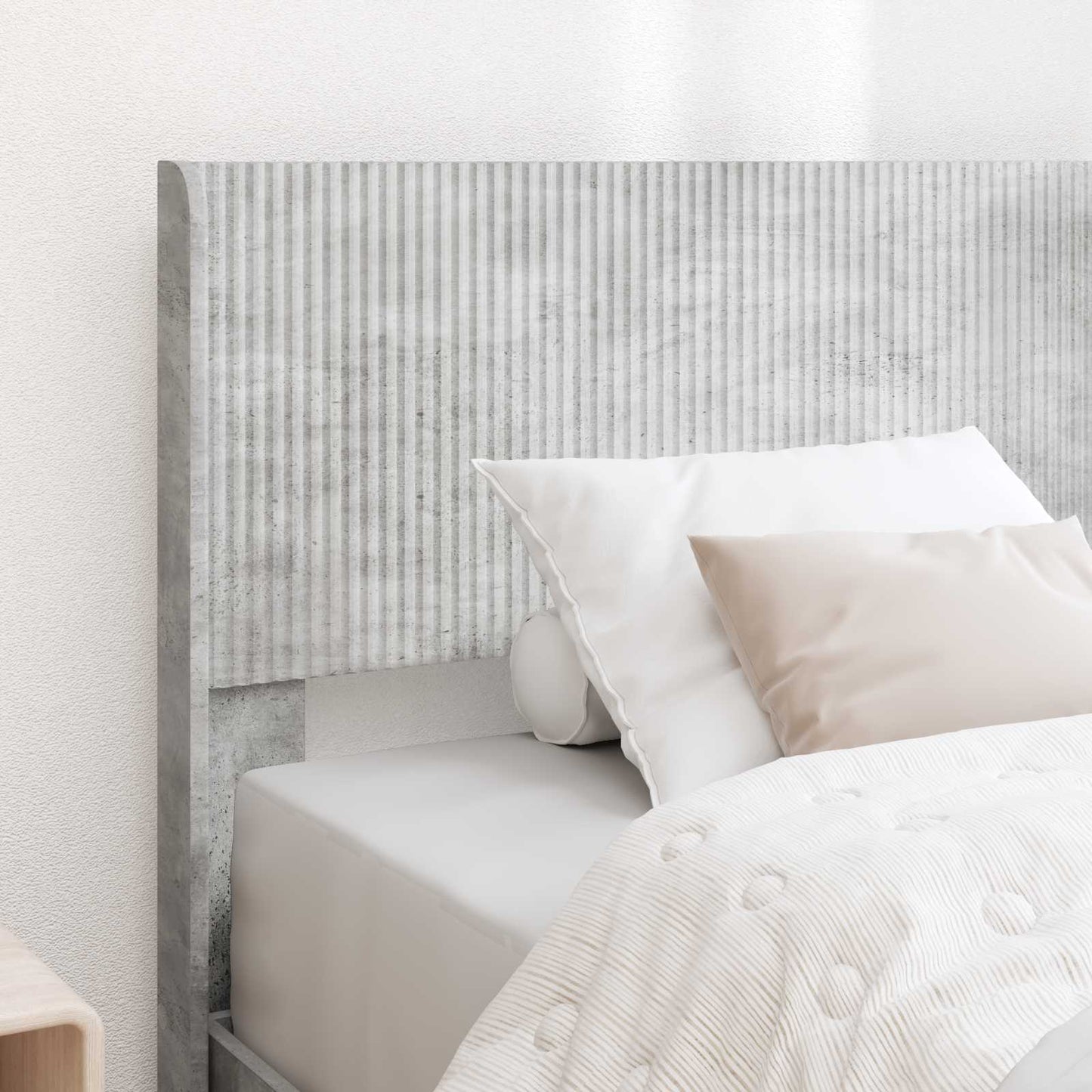 Bed Frame with Storage and Headboard Concrete Grey 100 x 200 cm