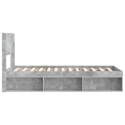 Bed Frame with Storage and Headboard Concrete Grey 100 x 200 cm