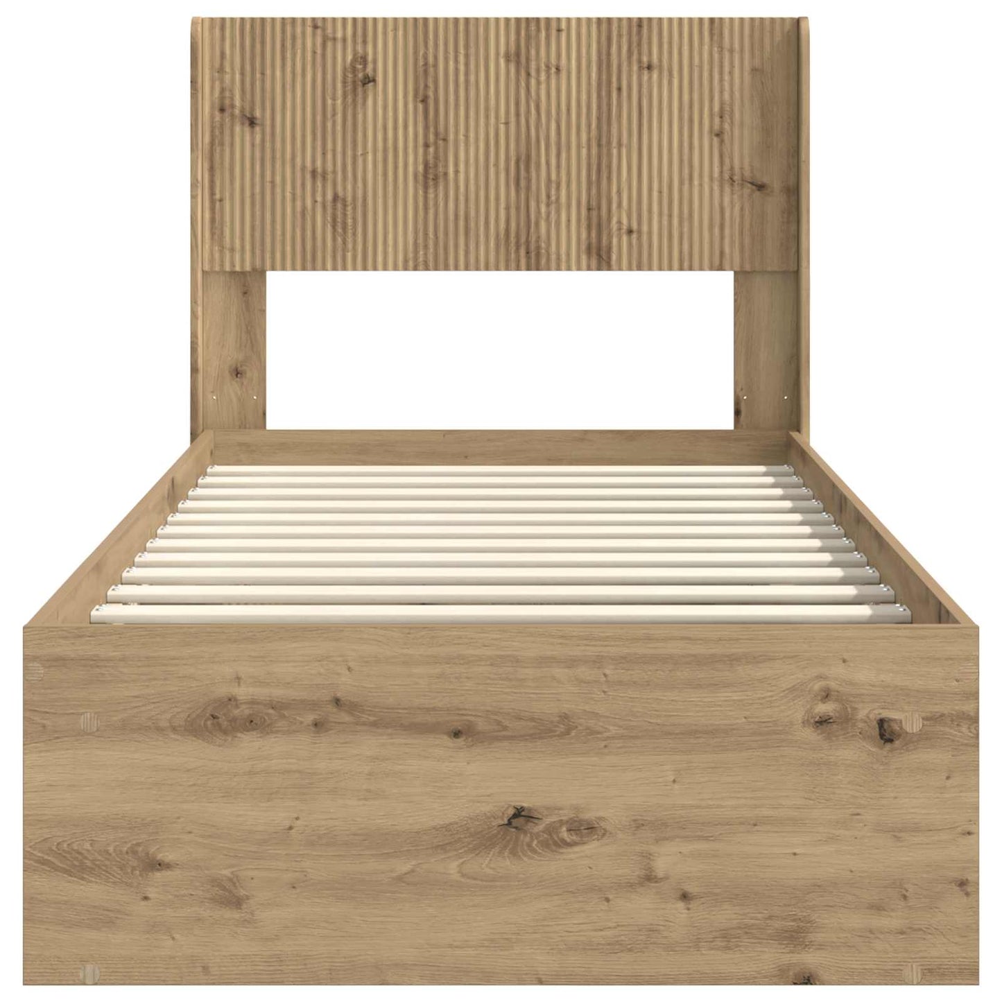 Bed Frame with Storage and Headboard Artisan Oak 100 x 200 cm